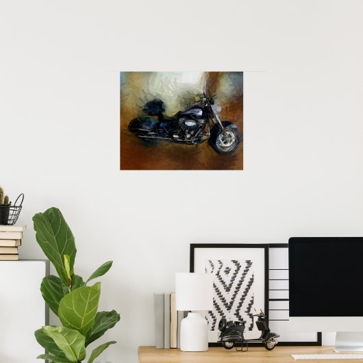Harley Motorcycle Art Poster (Thuiskantoor)
