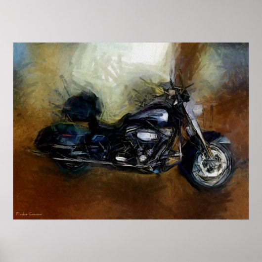 Harley Motorcycle Fine Art Print (Voorkant)