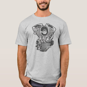 Harley Panhead Engine Tekening T-shirt