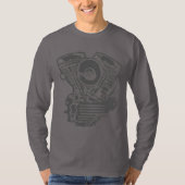Harley Panhead Engine Tekening T-shirt (Voorkant)
