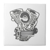 Harley Panhead Engine Tekening Tegeltje (Voorkant)