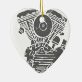 Harley Panhead Motor Drawing Keramisch Ornament (Rechts)