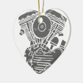 Harley Panhead Motor Drawing Keramisch Ornament (Links)