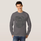 Harley Panhead motor tekening T-shirt (Voorkant volledig)