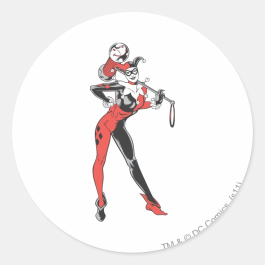 Harley Quinn 4 Ronde Sticker (Voorkant)