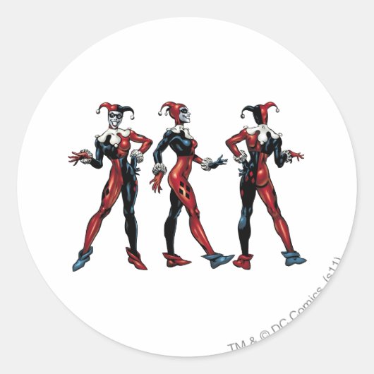 Harley Quinn - All Sides Ronde Sticker (Voorkant)