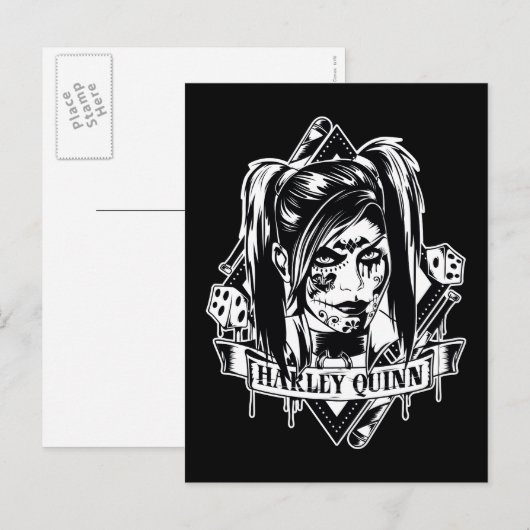 Harley Quinn Badge Briefkaart (Voorkant / Achterkant)
