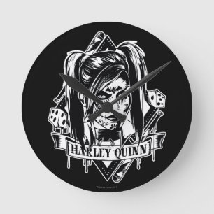 Harley Quinn Badge Ronde Klok