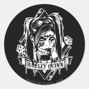 Harley Quinn Badge Ronde Sticker