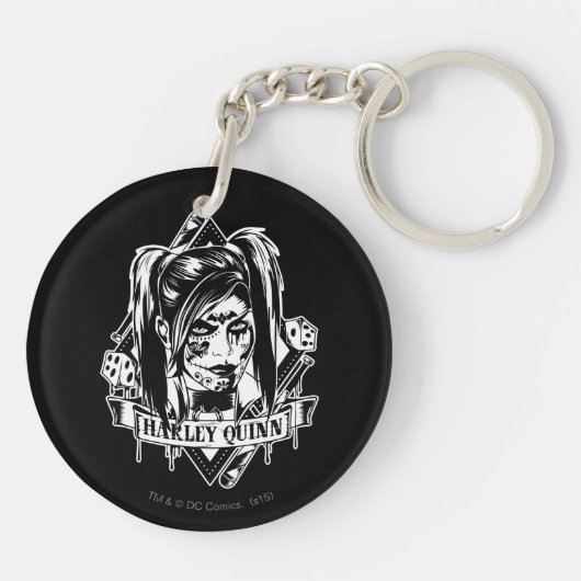 Harley Quinn Badge Sleutelhanger (Achterkant)