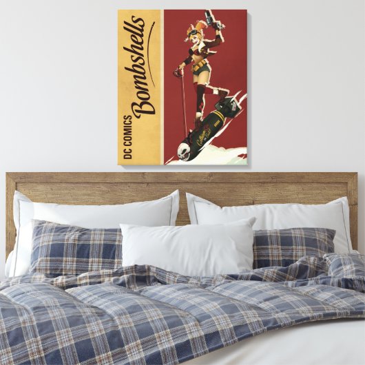 Harley Quinn Bombshells Pinup Canvas Afdruk (Insitu (Slaapkamer))