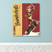 Harley Quinn Bombshells Pinup Canvas Afdruk (Insitu (Houten vloer))