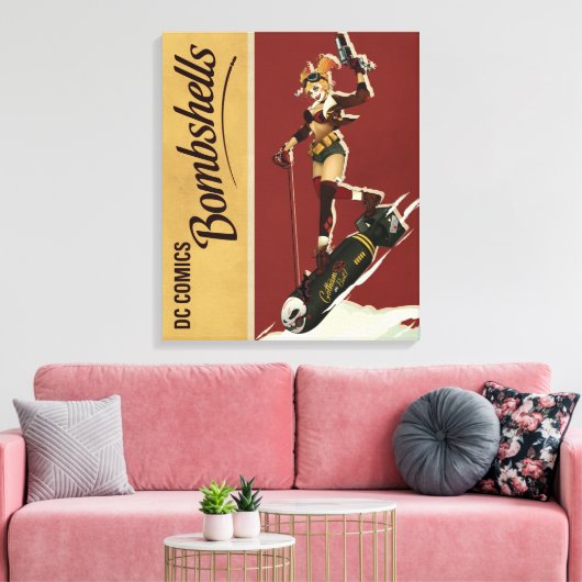 Harley Quinn Bombshells Pinup Canvas Afdruk (Insitu (Woonkamer))