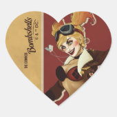 Harley Quinn Bombshells Pinup Hart Sticker (Voorkant)
