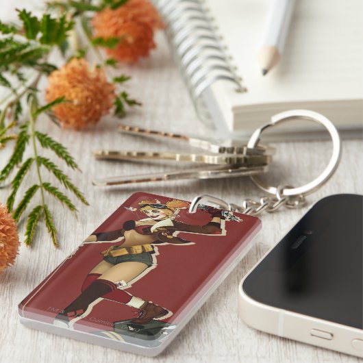 Harley Quinn Bombshells Pinup Sleutelhanger (Voorkant Rechts)