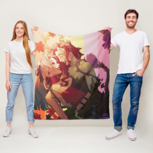 Harley Quinn en Poison Ivy Pride Comic Hoesje Fleece Deken