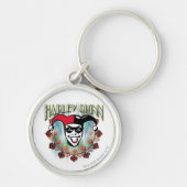 Harley Quinn - Face en Logo Sleutelhanger (Voorkant)
