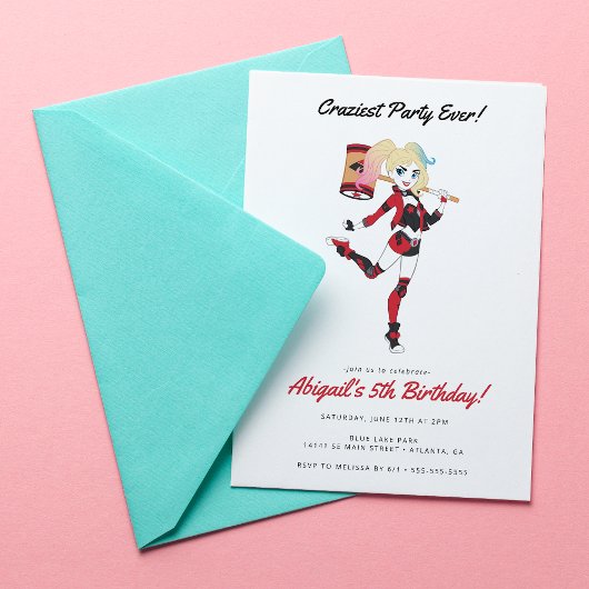 Harley Quinn Girls Birthday Kaart
