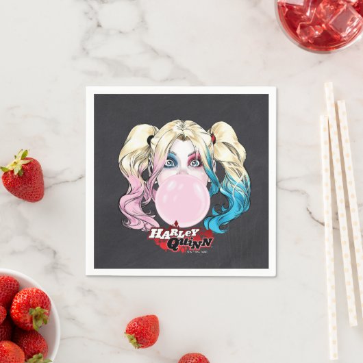 Harley Quinn Girls Chalkboard Birthday Servet (Insitu)