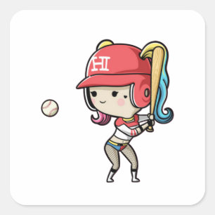 Harley Quinn - Honkbal - Sticker