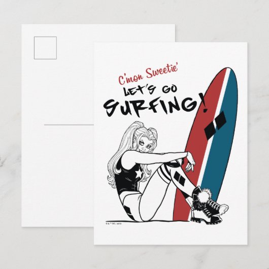 Harley Quinn - Laten we gaan surfen Briefkaart (Voorkant / Achterkant)