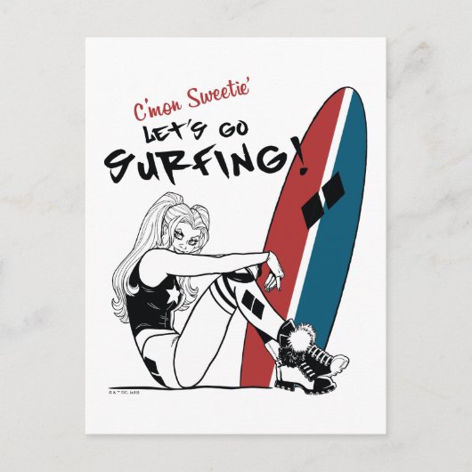 Harley Quinn - Laten we gaan surfen Briefkaart (Voorkant)