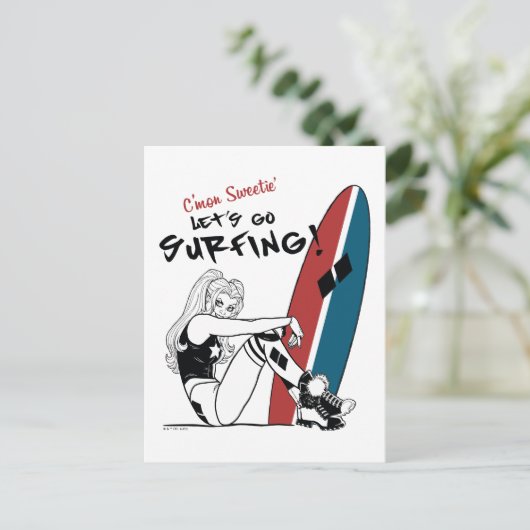 Harley Quinn - Laten we gaan surfen Briefkaart (Staand voorkant)