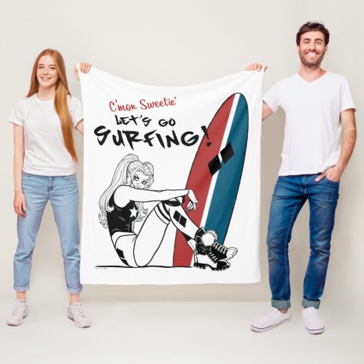 Harley Quinn - Laten we gaan surfen Fleece Deken (In situ)