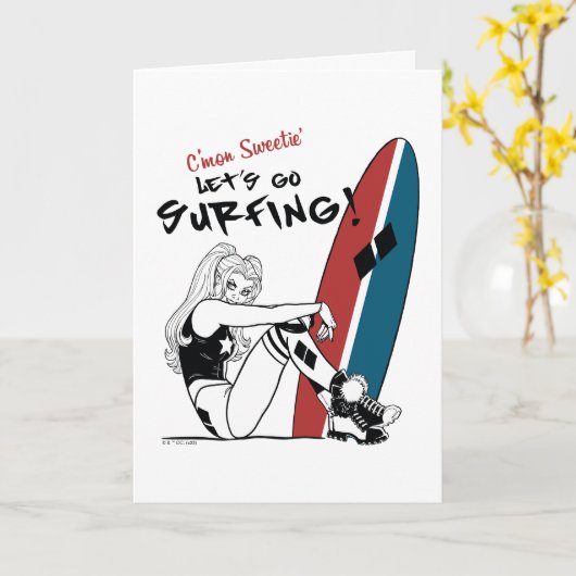 Harley Quinn - Laten we gaan surfen Kaart (Gele Bloem)