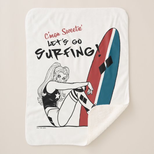 Harley Quinn - Laten we gaan surfen Sherpa Deken (Voorkant)