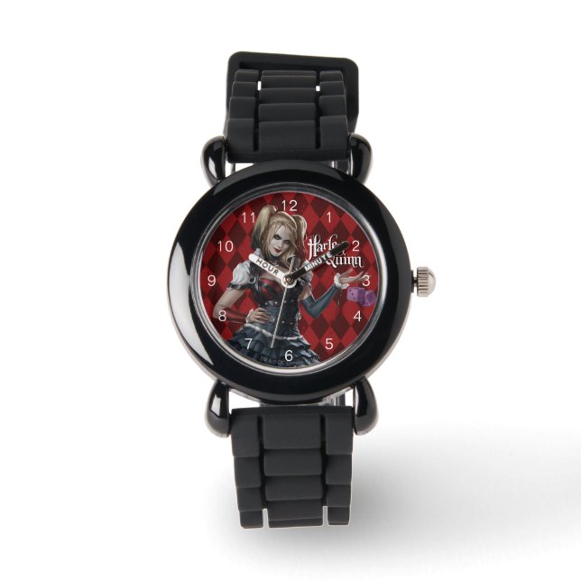 Harley Quinn met Fuzzy Dice Horloge (Voorkant)