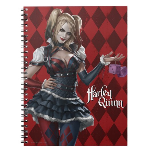 Harley Quinn met Fuzzy Dice Notitieboek (Voorkant)