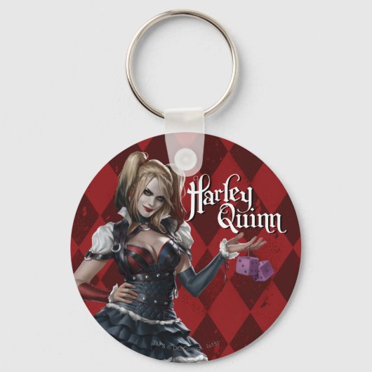 Harley Quinn met Fuzzy Dice Sleutelhanger (Voorkant)
