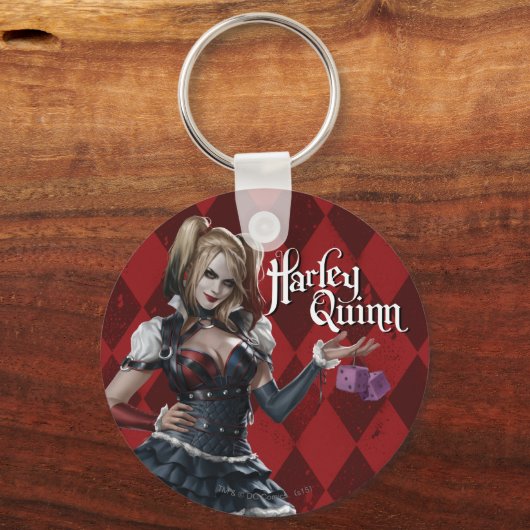Harley Quinn met Fuzzy Dice Sleutelhanger (Voorkant)