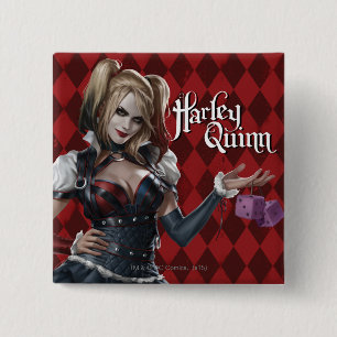 Harley Quinn met Fuzzy Dice Vierkante Button 5,1 Cm