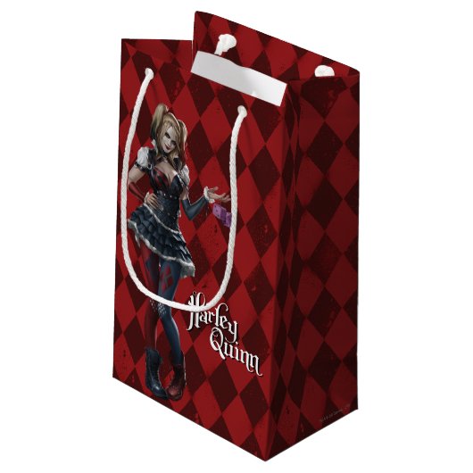 Harley Quinn Met Fuzzy Dobbelstenen Klein Cadeauzakje (Achterkant Gekanteld)