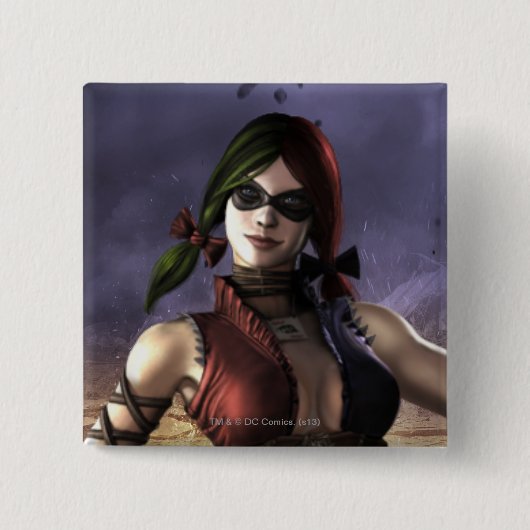 Harley Quinn Vierkante Button 5,1 Cm (Voorkant)