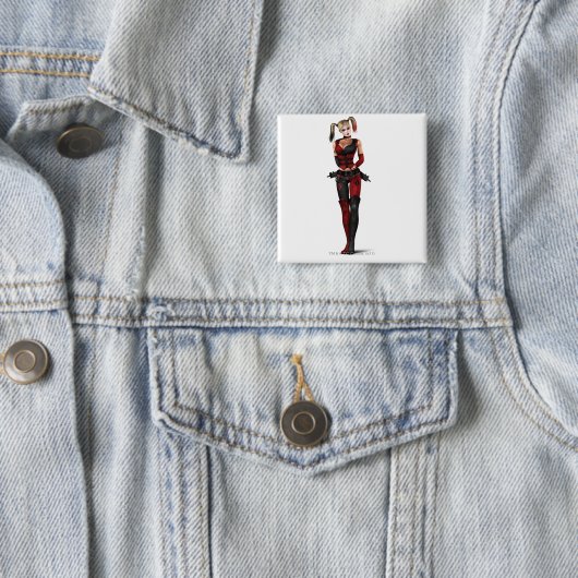Harley Quinn Vierkante Button 5,1 Cm (In situ)