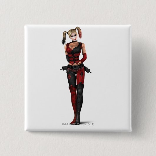 Harley Quinn Vierkante Button 5,1 Cm (Voorkant)