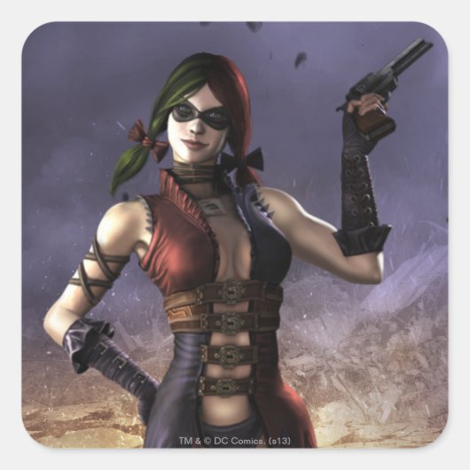 Harley Quinn Vierkante Sticker (Voorkant)