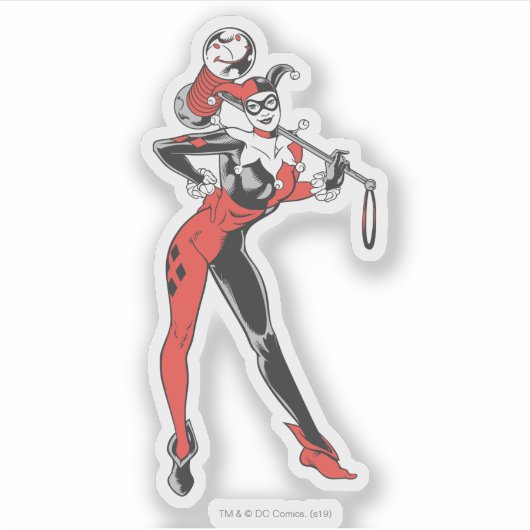 Harley Quinn With Mallet Sticker (Voorkant)