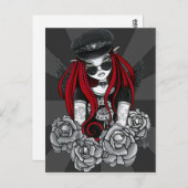 Harley Red Tattoo Biker Roos Angel Briefkaart (Voorkant / Achterkant)