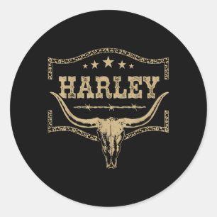 Harley Vintage Design Mannen Vrouwen Kinderen Ronde Sticker