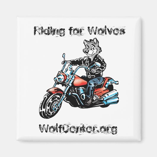 Harley Wolf Square Magnet (Voorkant)