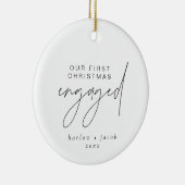 HARLO Modern Minimal 1st Kerstmis verloofde vakant Keramisch Ornament (Rechts)