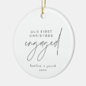 HARLO Modern Minimal 1st Kerstmis verloofde vakant Keramisch Ornament (Links)