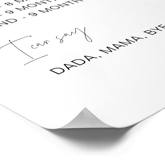 HARLOW 1st Birthday Mijlpalen infografisch 18x24 Poster (Hoek)