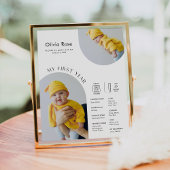 HARLOW 1st Birthday Milestone Infografisch 8x10 Poster