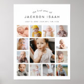 HARLOW 1st Birthday Welkome Baby Foto's 18x24 Poster (Voorkant)