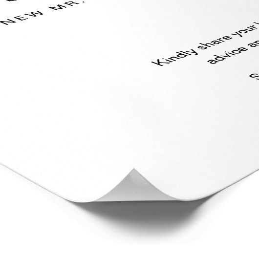 HARLOW Advice and Wishes Wedding Sign Poster (Hoek)